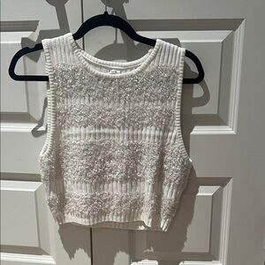 Le Lis Cream Textured Tank Top